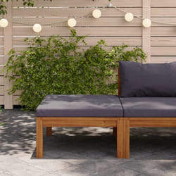 Vidaxl - Repose-pied avec coussin gris foncé Bois d'acacia massif