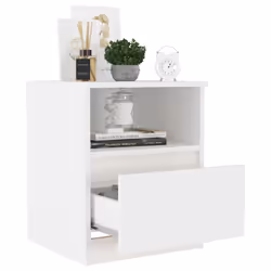 VidaXL 806157 Table de nuit et table de chevet Blanc - Vue supplémentaire 5