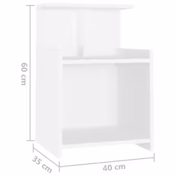 VidaXL 806176 Table de nuit et table de chevet Blanc - Vue supplémentaire 5