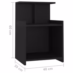 VidaXL 806178 Table de nuit et table de chevet Noir - Vue supplémentaire 5