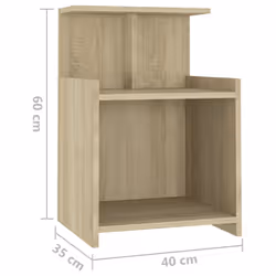 VidaXL 806182 Table de nuit et table de chevet Chêne - Vue supplémentaire 7
