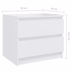 VidaXL 806193 Table de nuit et table de chevet Blanc - Vue supplémentaire 4