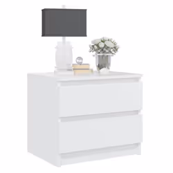 VidaXL 806194 Table de nuit et table de chevet Blanc - Vue supplémentaire 4