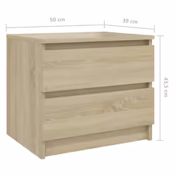 VidaXL 806199 Table de nuit et table de chevet Chêne - Vue supplémentaire 6