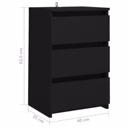 VidaXL 806213 Table de nuit et table de chevet Noir - Vue supplémentaire 6