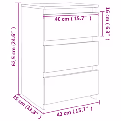 VidaXL 806218 Table de nuit et table de chevet Chêne - Vue supplémentaire 8