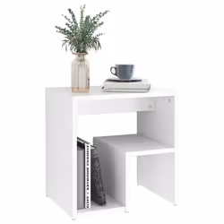 VidaXL 806328 Table de nuit et table de chevet Blanc - Vue supplémentaire 5
