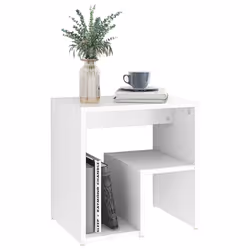 VidaXL 806329 Table de nuit et table de chevet Blanc - Vue supplémentaire 5