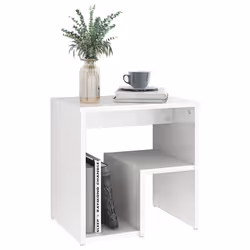 VidaXL 806340 Table de nuit et table de chevet Blanc - Vue supplémentaire 5