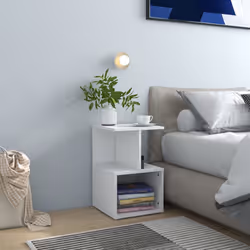 VidaXL 806346 Table de nuit et table de chevet Blanc