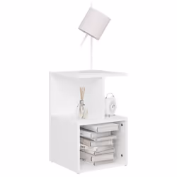 VidaXL 806347 Table de nuit et table de chevet Blanc - Vue supplémentaire 3