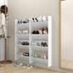 vidaXL Armoires à chaussures murales 4 pcs blanc bois d'ingénierie - TU