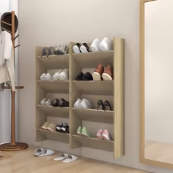 vidaXL Armoires à chaussures murales 4pcs chêne sonoma bois ingénierie - TU