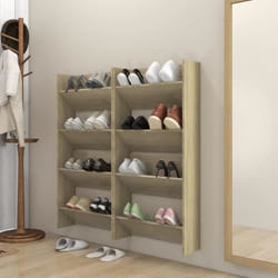 vidaXL Armoires à chaussures murales 4pcs chêne sonoma bois ingénierie - TU