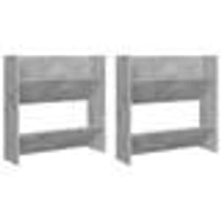 vidaXL Armoires à chaussures murales 2 pcs Gris béton 60x18x60 cm - TU