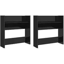 vidaXL Armoires à chaussures murales 2 pcs noir brillant 60x18x60 cm - TU
