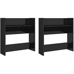 vidaXL Armoires à chaussures murales 2 pcs noir brillant 60x18x60 cm - TU