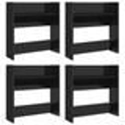 vidaXL Armoires à chaussures murales 4 pcs noir brillant 60x18x60 cm - TU