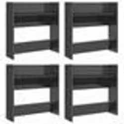 vidaXL Armoires à chaussures murales 4 pcs gris brillant 60x18x60 cm - TU