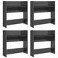 vidaXL Armoires à chaussures murales 4 pcs gris brillant 60x18x60 cm - TU