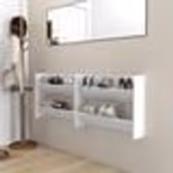 vidaXL Armoires à chaussures murales 2 pcs Blanc 80x18x60 cm Aggloméré - TU