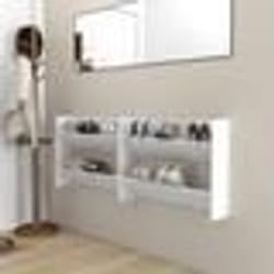 vidaXL Armoires à chaussures murales 2 pcs Blanc 80x18x60 cm Aggloméré - TU