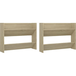Vidaxl - Armoires à chaussures murales 2 pcs Chêne Sonoma 80x18x60 cm