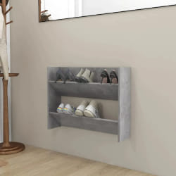 vidaXL Armoire à chaussures murale Gris béton 80x18x60 cm Aggloméré - TU
