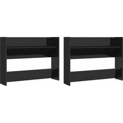 Armoires à chaussures murales 2 pcs blanc brillant 80x18x60 cm Vidaxl