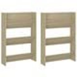 vidaXL Armoires à chaussures murales 2 pcs Chêne 60x18x90 cm Aggloméré - TU