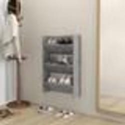 vidaXL Armoire à chaussures murale Gris béton 60x18x90 cm Aggloméré - TU