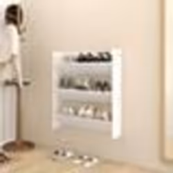 vidaXL Armoire à chaussures murale blanc 80x18x90 cm bois d'ingénierie - TU