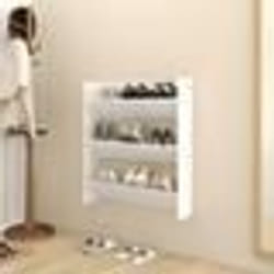 vidaXL Armoire à chaussures murale blanc 80x18x90 cm bois d'ingénierie - TU