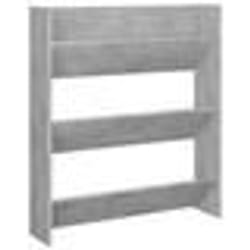 vidaXL Armoire à chaussures murale Gris béton 80x18x90 cm Aggloméré - TU