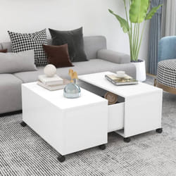 Vidaxl - Table basse blanc 75x75x38 cm bois d'ingénierie