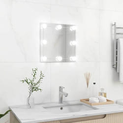 Miroir Mural Avec Lampes Led Carré Verre Vidaxl