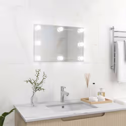 Ajoutez une touche de style contemporain à votre chambre à coucher, salon ou dressing avec ce miroir mural pratique avec lamp ...
