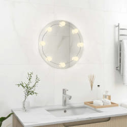 vidaXL Miroir mural avec lampes LED Rond Verre - TU