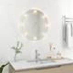 vidaXL Miroir mural avec lampes LED Rond Verre - TU