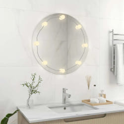 vidaXL Miroir mural avec lampes LED Rond Verre - TU