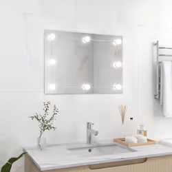 Ajoutez une touche de style contemporain à votre chambre à coucher, salon ou dressing avec ce miroir mural pratique avec lamp ...