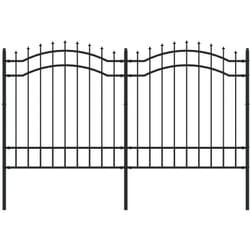 vidaXL Clôture de jardin avec sommet de lance Noir 165 cm