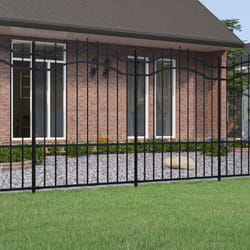 Clôture de jardin avec sommet de lance Noir 190 cm
