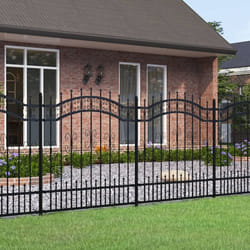 Clôture de jardin avec sommet de lance Noir 165 cm Vidaxl