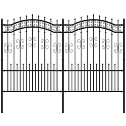 Clôture de jardin avec sommet de lance Noir 190 cm
