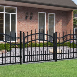 Vidaxl - Portail et sommet de lance Noir 103x120 cm Acier enduit poudre