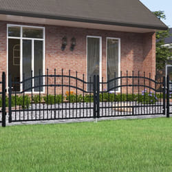 Vidaxl - Portail et sommet de lance Noir 305x120 cm Acier enduit poudre