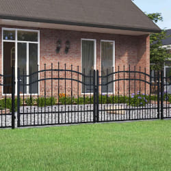 vidaXL Portail avec sommet de lance 305x151 cm Noir