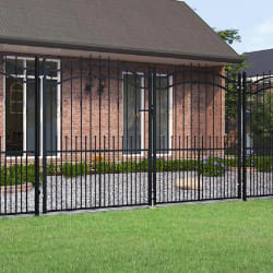vidaXL Portail de clôture en acier revêtu poudre