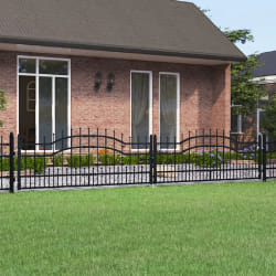 vidaXL Portail sommet de lance 406x120 cm - Noir